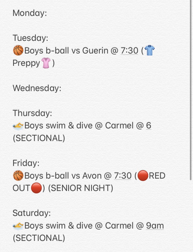🚨 Attention #MillerNation 🚨
These are the varsity events of this week