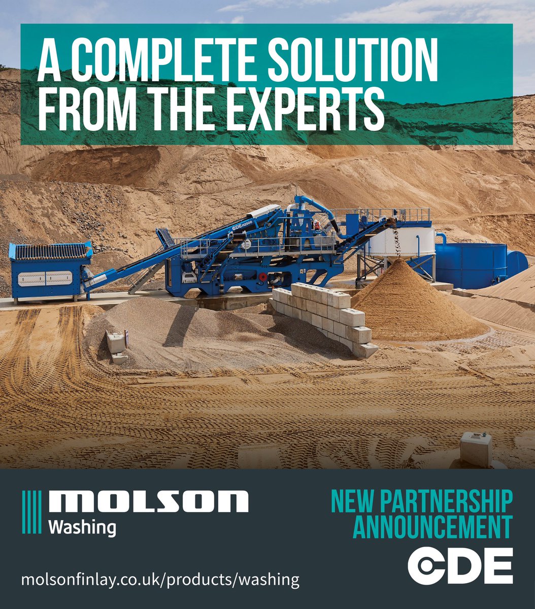 MolsonWashing's tweet image. We are pleased to confirm Molson Washing has formalised a long standing working relationship with the wet processing equipment manufacturer @cdeglobal

Read the full release here: molsonfinlay.co.uk/latest-news/cd…

#cde #molsonwashing #molsongroup #aggregate #quarry #newpartnership