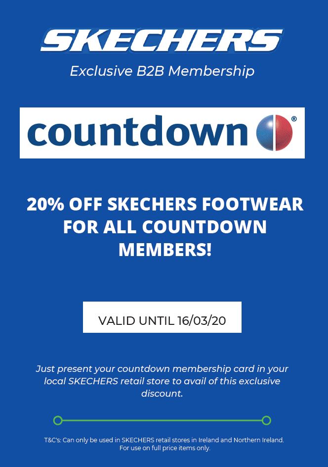 royalty Kan kapillærer Library Association on Twitter: "There is a great new offer from Skechers  available to Countdown Card holders. The introductory offer of 20% discount  will be for one month until 16th March with