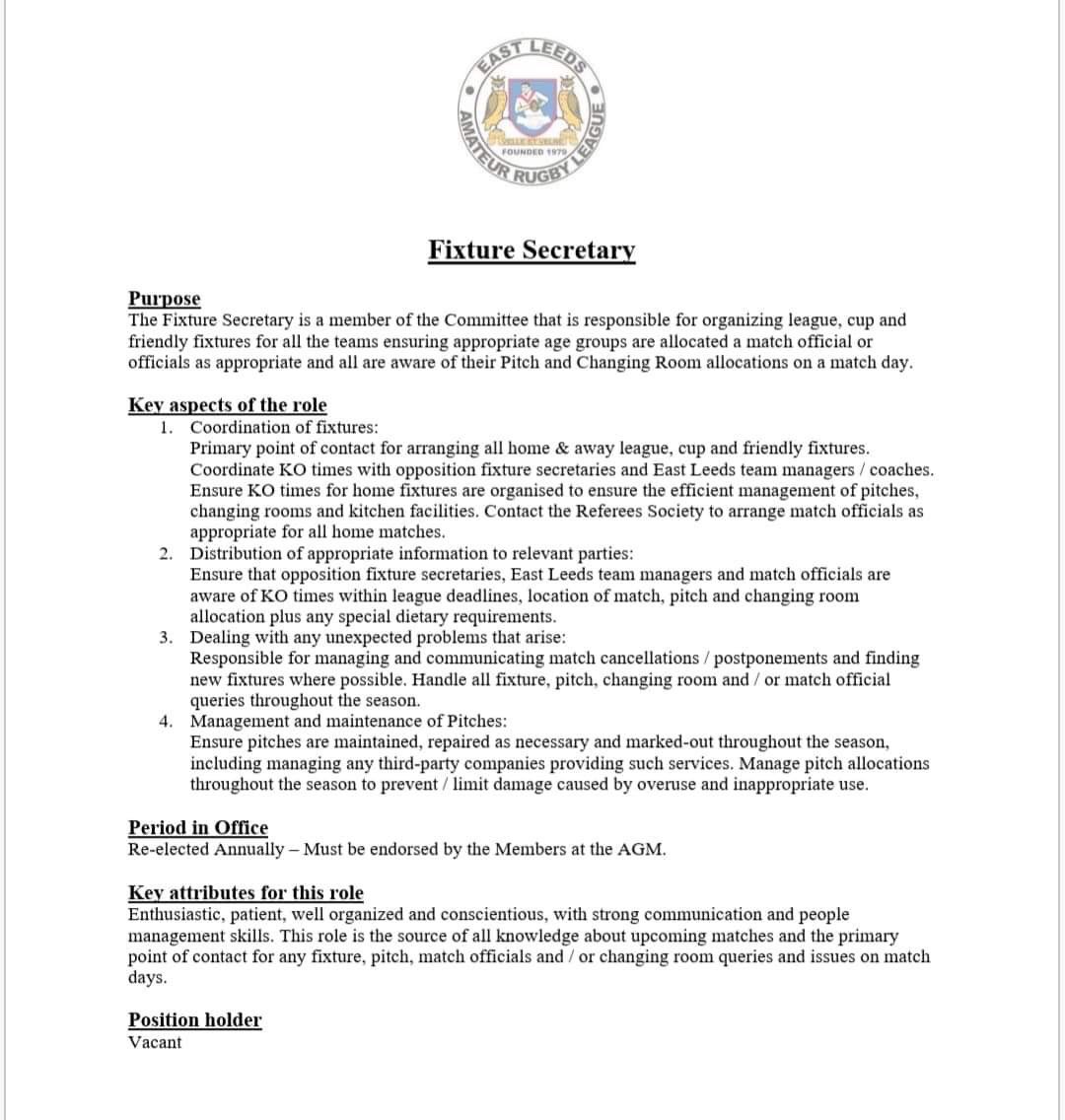 We are looking for a new fixture Sec