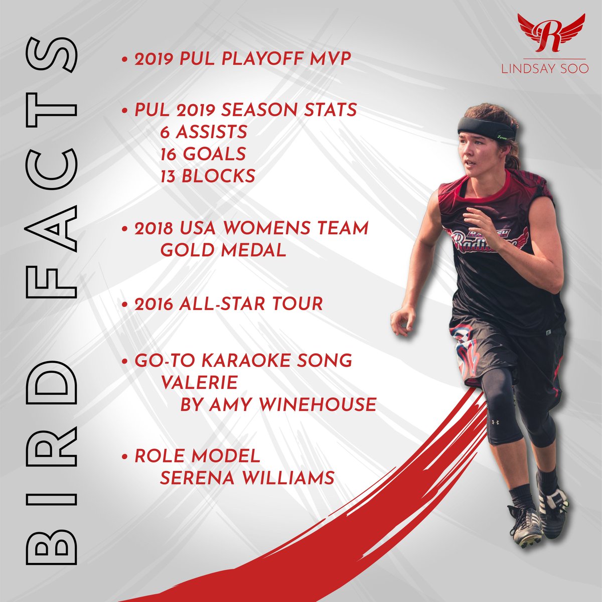 RaleighRadiance's tweet photo. 🚨 BIRD ALERT 🚨 Radiance signs PUL Playoffs MVP, Lindsay Soo for the 2020 season!
Check her out: https://t.co/s9UJ9bo1Ni
#birdsofnc #playlikeapro #womxnsultimate #raleighradiance https://t.co/5lWWyfGCuW