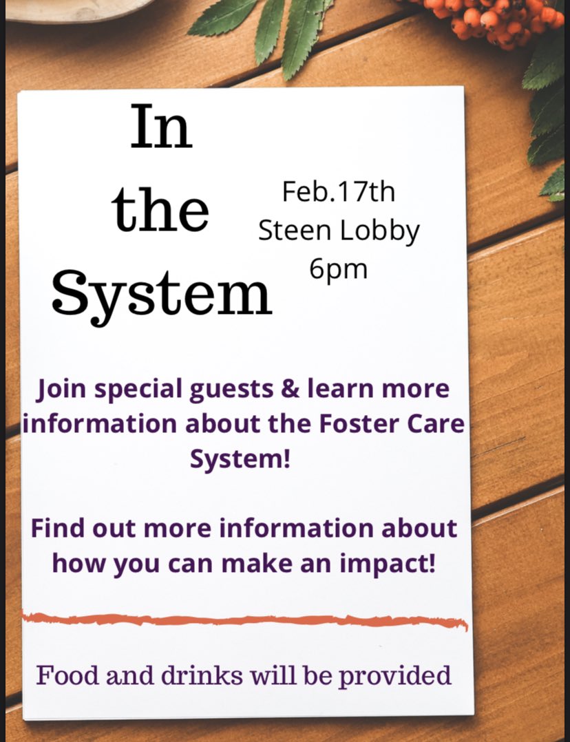 <a href="/SFAQuestions/">wyd tonight SFA?</a> <a href="/SFA_RHA/">SFA Residence Hall Association</a> please spread the word about my program! I’ll be teamed up with the Foster/Adopted Student Liasion and others to teach more on the Foster Care system and how to make an impact! Free snacks and drinks!