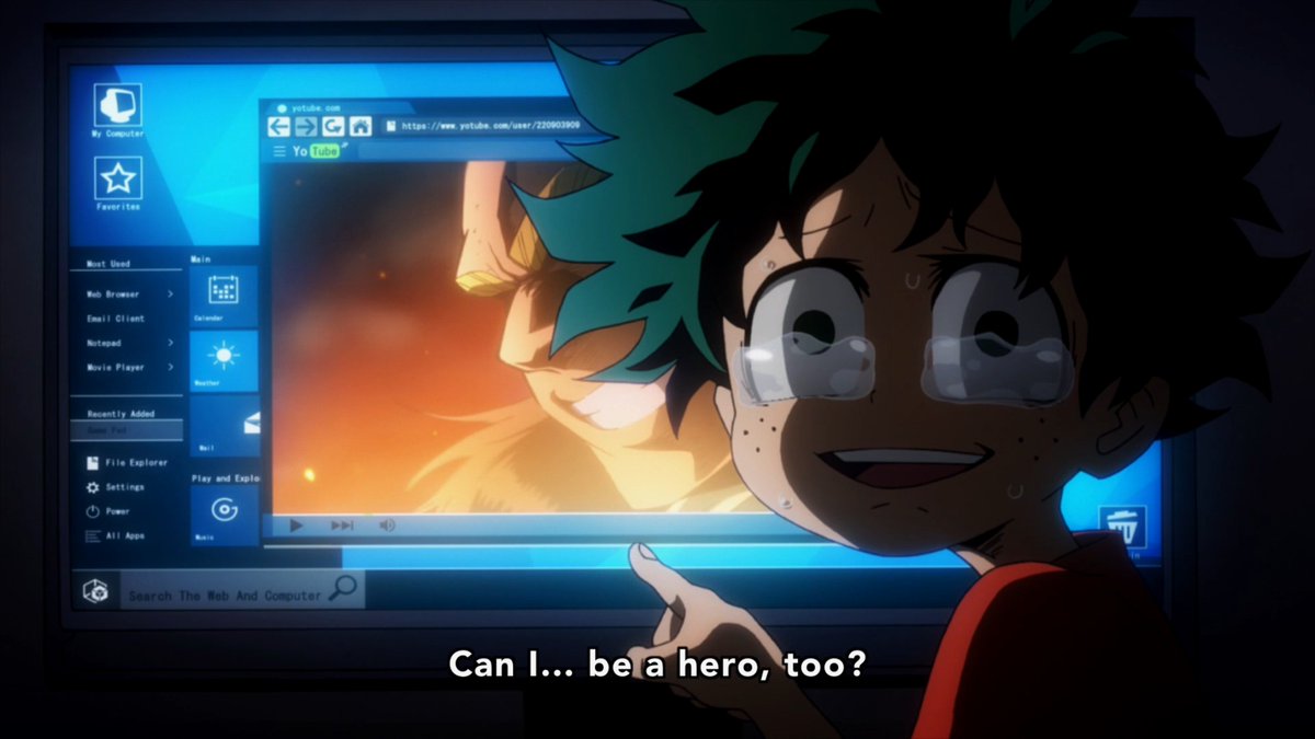 You also have the heartbreaking reaction Izuku's mom and the crackling of Izuku's voice (through teary eyes)