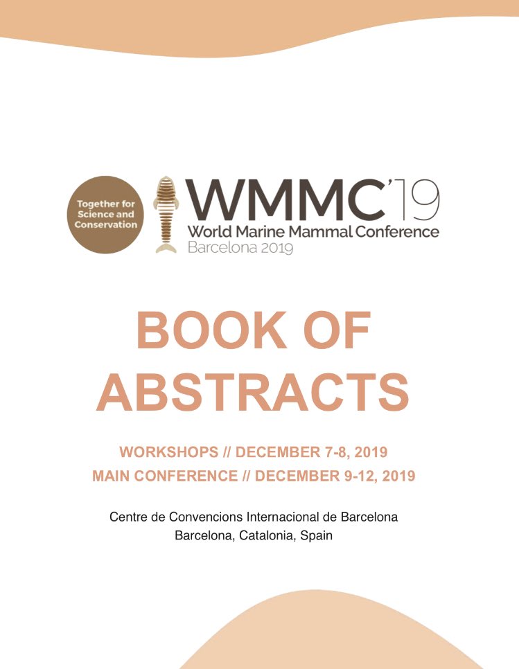 Do you remember December’19 Big Numbers? 

1,636 presentations:
-1021 posters
- 412 speedtalks 
- 203 orals 
Now you can view or download the official #WMMC19 Book of Abstracts! 
⬇️
wmmconference.org/wp-content/upl…

Enjoy&amp;search among 486 pages on #MarineMammals Science and Conservation