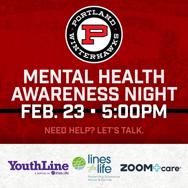 Super pumped to be spreading #mentalhealthawarness at this Sunday's <a href="/pdxwinterhawks/">Portland Winterhawks</a> game. 
#Mentalhealth is something that truly affects so many people, yet isn't talked about frequently enough. 
Come join myself and <a href="/zoomcare/">ZoomCare</a> as we support this great cause!