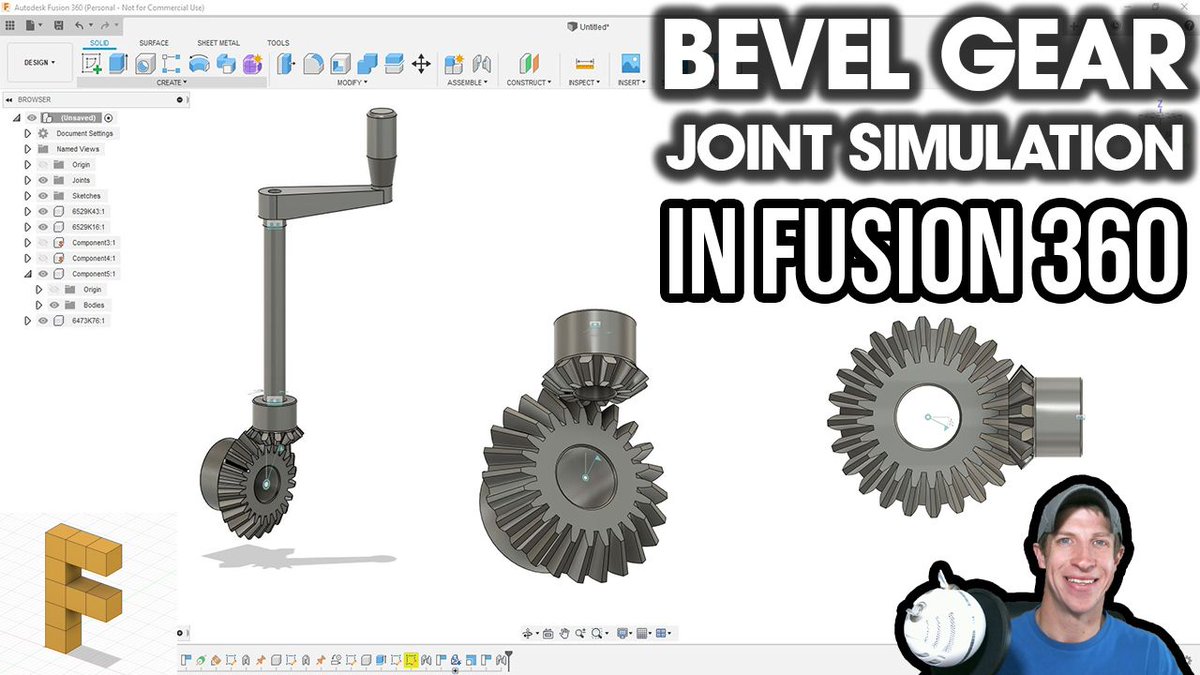 FusionTutorials's tweet image. Continuing our series on creating joint simulations in Autodesk #Fusion360, learn how to create a working bevel joint simulation in @adskFusion360!  thefusionessentials.com/bevelgears/