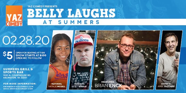 summers_bar's tweet photo. LIVE feb 28, 2020 BELLY LAUGHS Summers Restaurant &amp; Sports Bar
45 cover https://t.co/R8ykukS4Fr