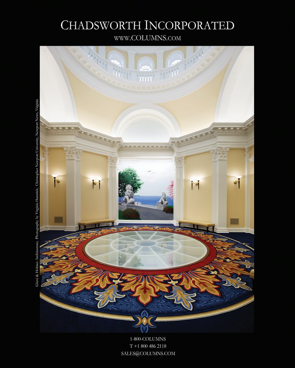 1800Columns's tweet image. Christopher Newport Hall at #CNU sets the stage for graduations and other large-scale campus events. The fourth floor, seen here, utilizes #Chadsworth's custom #pilasters. 

#Architecture &amp;amp; #InteriorDesign: Glavé &amp;amp; Holmes Architecture
#Photography: Virginia Hamrick Photography
