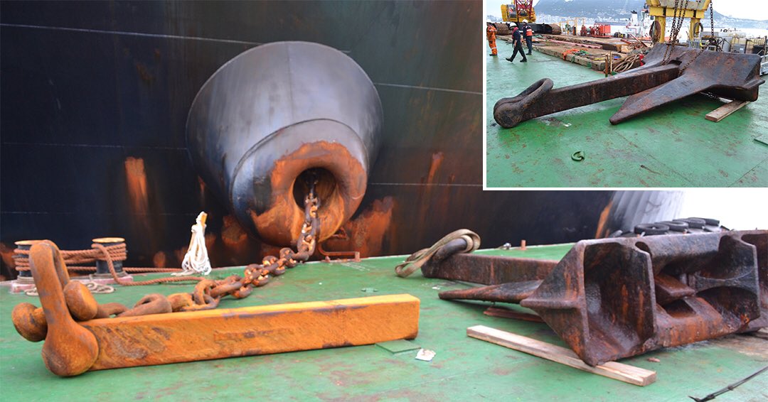 resolvemarine's tweet photo. When a 13#ton Anchor needs to be replaced #ResolveGibraltar has teams/Assets in place #RMG280 #Barge assisted removing damaged anchor replacing spare anchor to chain #BacktoSea #InportAssistance #MarineServices find out more: #gibraltar

https://t.co/2BH0oI0lVL https://t.co/02sDeiPw47