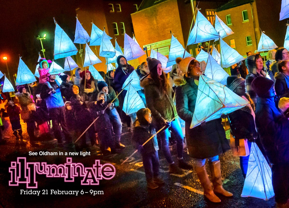 Do you want to take part in this year’s #Illuminate parade? Why not head down over to <a href="/GalleryOldham/">GalleryOldham</a> and take part in the Family Lantern Making Sessions? 
🗓 Saturday 15 February
🕛 10am–4pm
🌍 Gallery Oldham
💷 FREE!
More info 👉 oldham.gov.uk/illuminate
#LoveOldham #OldhamHour