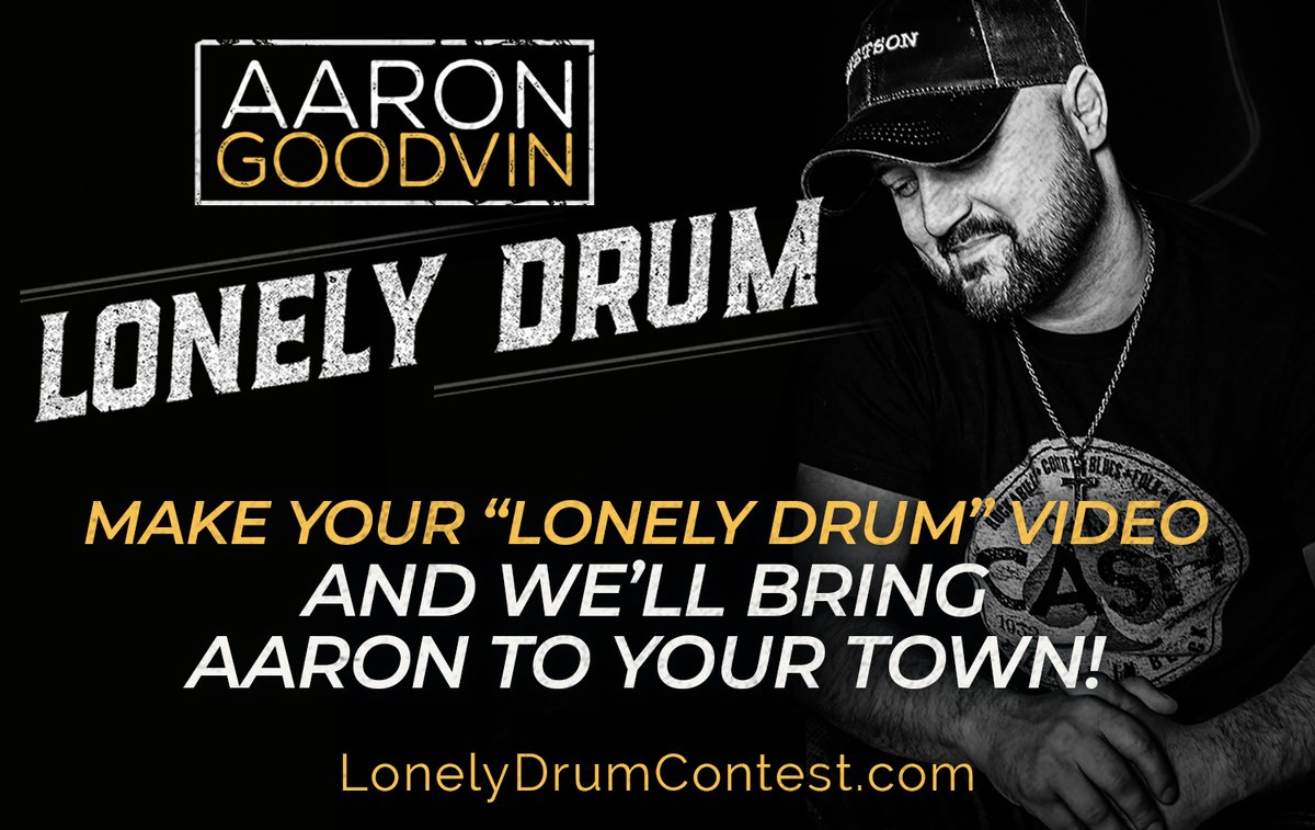 New Contest > Make a video of you doing your version of the "Lonely Drum" dance and you could win a free show with Aaron Goodvin in your town! Details and to enter: lonelydrumcontest.com

We can't wait to see your videos!

#lonelydrumcontest <a href="/revivermusic/">Reviver Music</a>
