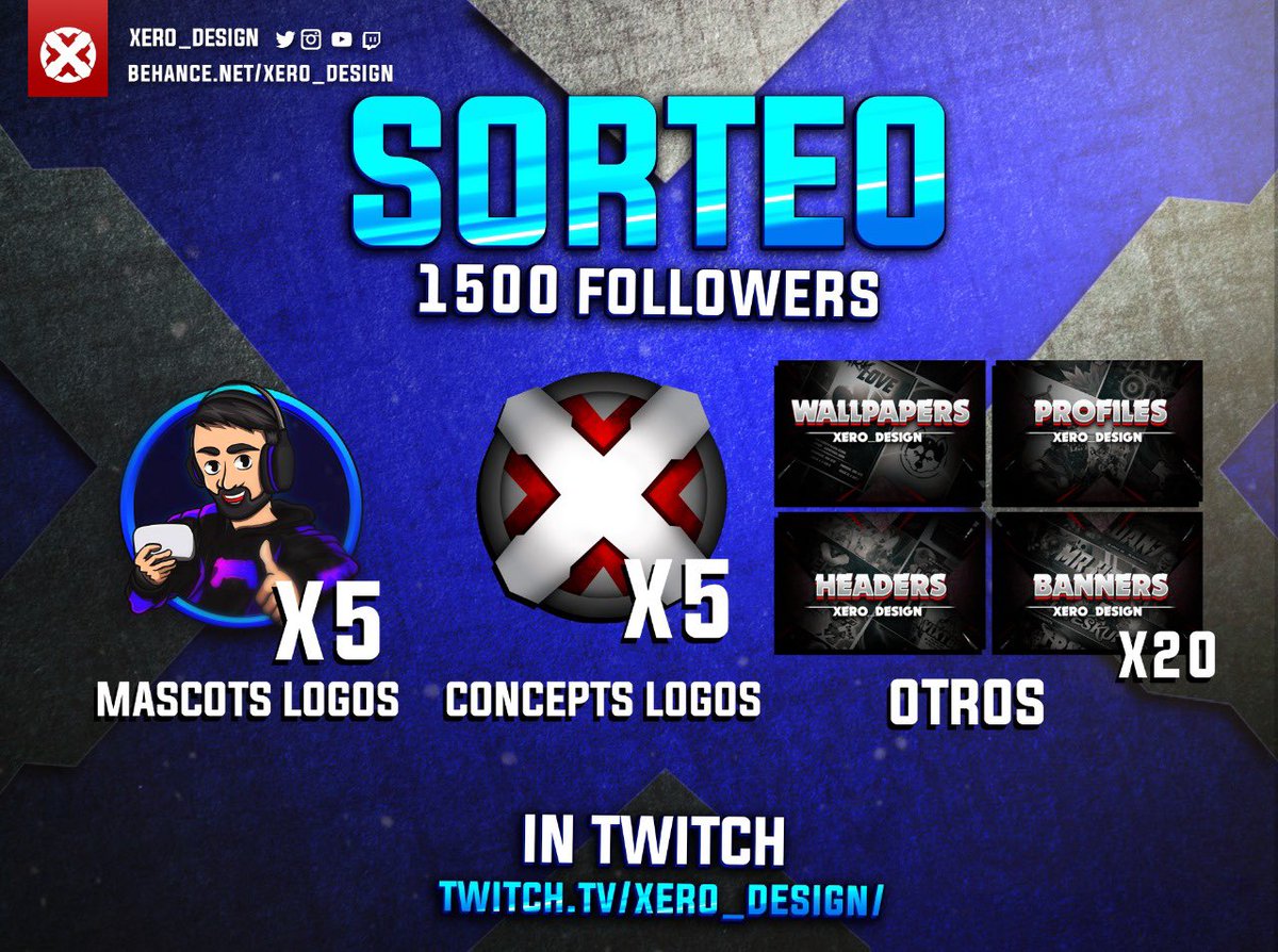 ‼️SORTEO 30 GANADORES‼️
Xero nos trae este pedazo de sorteo chicos. 

Requisitos:
- Dar RT 
- Seguir a @xero_desing 
- Seguir en twitch: twitch.tv/xero_design/
- Seguir en instagram: instagram.com/xero_desing/
- Seguir en YT: youtube.com/channel/UCxxnu…