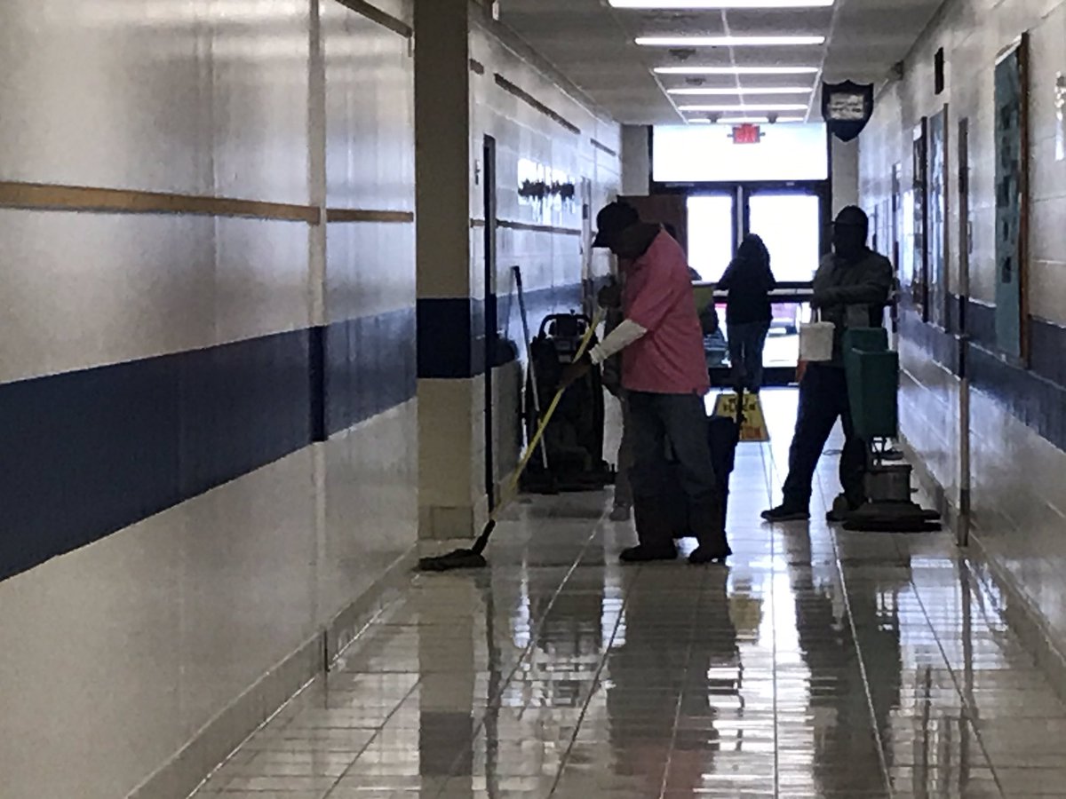 On this workday, our custodians scrubbed our walls with a smile on each of their faces. We appreciate you! 💛🏰💙 #grateful #youmakeadifference #itlooksbeautiful #wenotice <a href="/GlyndaleElemen1/">Glyndale Elementary</a>