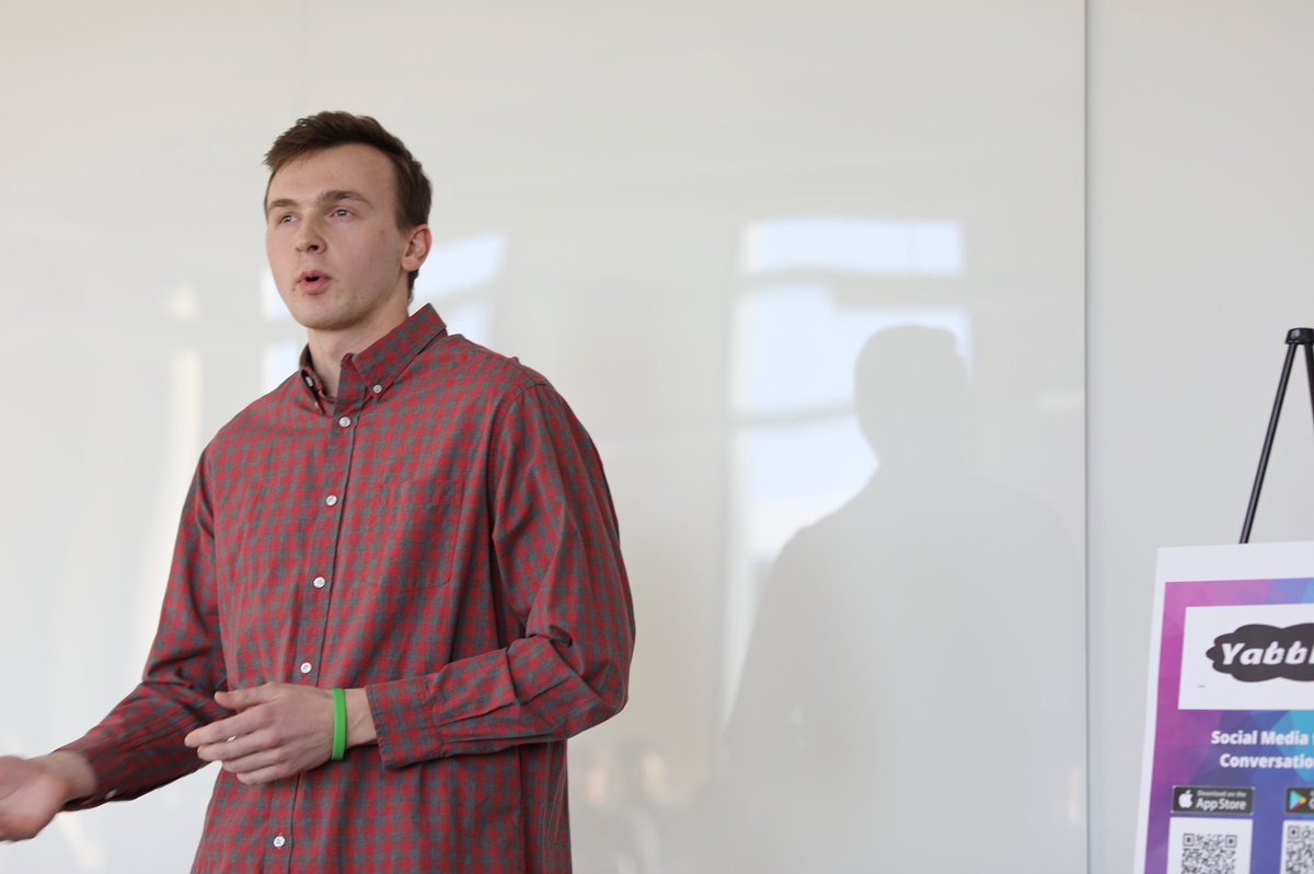 goyabble's tweet image. Here are some live action shots of our Founder, Cameron Stocker, competing in the existing business start-up competition. Final round of the competition is next week!! #goyabble #socialmediaforconversation #abettersocialmedia