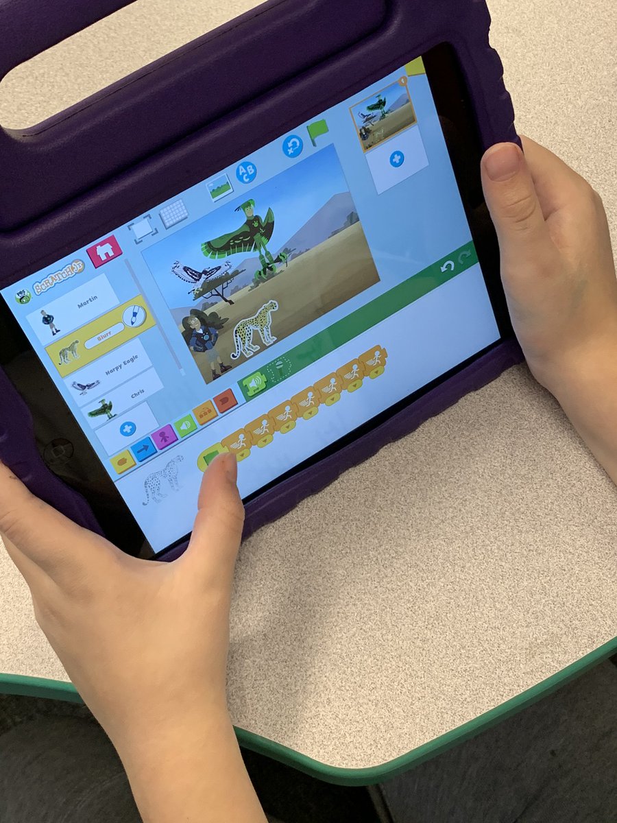 ScratchJr session #2 had us exploring Movement Blocks, designing new Characters & discovering fun ways to give them a voice using Speech Bubbles! #creativecoding @WQEDEDU @PBSKIDS @McAnnultyMagic @cathylynncook @BWCurriculum