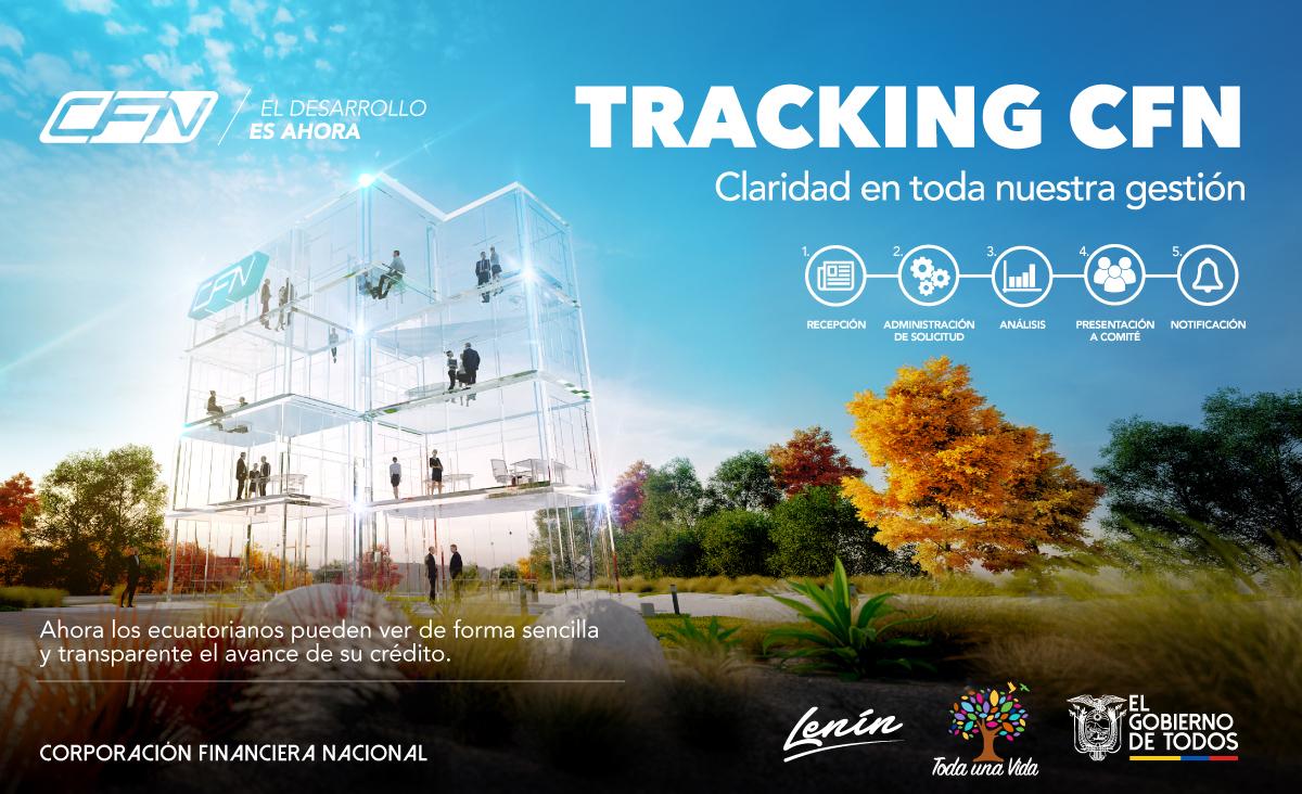CFN_ECUADOR's tweet photo. #TrackingCFN ofrece la oportunidad de conocer cada fase de tu solicitud de crédito de forma fácil y transparente. Ingresa a nuestra página web para más información. https://t.co/Tgnxp9wBkP
#ElDesarrolloEsAhora https://t.co/1auOFeBklB