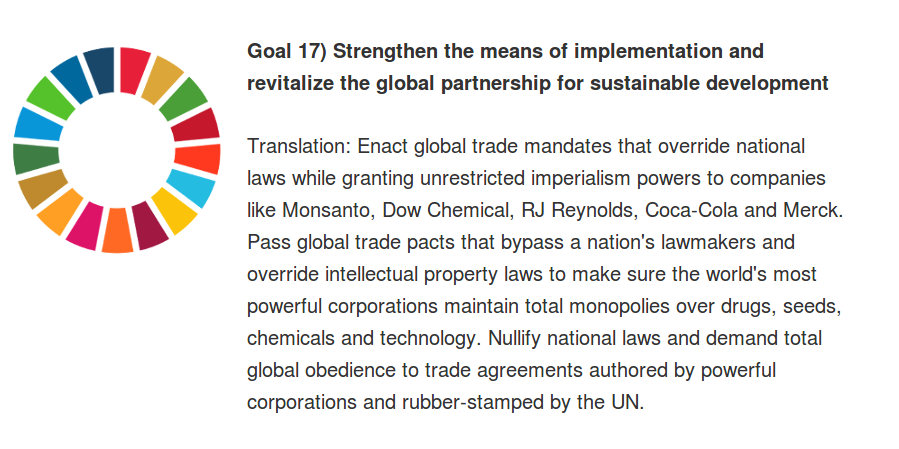 UN: "We commit ourselves to working tirelessly for the full implementation of this Agenda by 2030."17/17All text by Mike Adams.  https://www.naturalnews.com/051058_2030_Agenda_United_Nations_global_enslavement.html