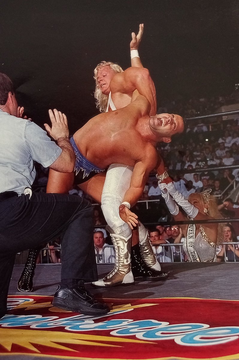 Rasslin' History 101 on Twitter: "Jeff Jarrett gets some helpful assistance from Debra as he challenges Dean Malenko for the WCW United States Heavyweight Championship at Slamboree '97.… https://t.co/N4XuEHRZ6L"