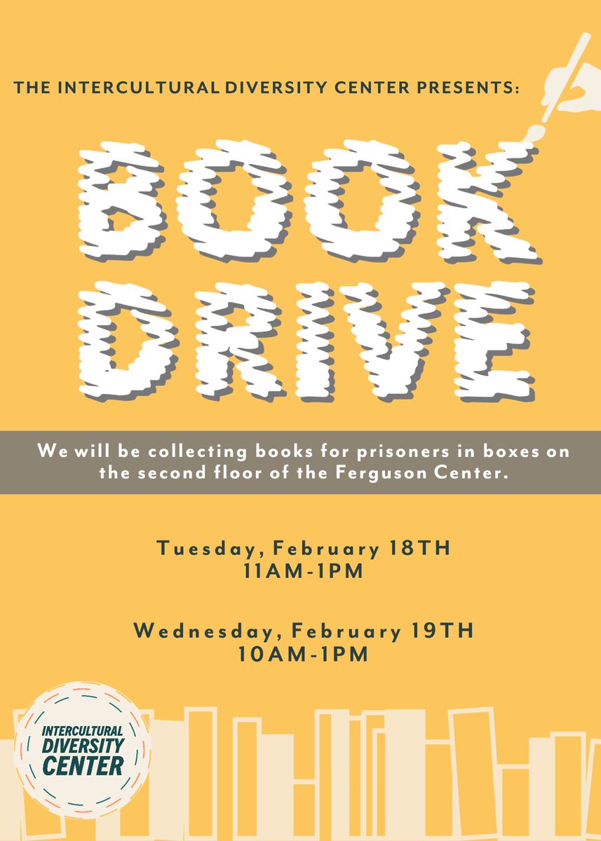 Join us in the Ferguson Center this Tuesday and Wednesday as we collect books for those that are incarcerated within the state of Alabama. We will be collection all including textbooks!