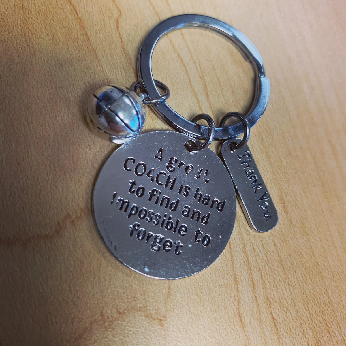 AlysonGrantham's tweet photo. Today I was gifted a keychain that says “A great coach is hard to find and impossible to forget.” This gift made me tear up &amp; reminded me of how blessed I am to coach. It’s not always easy but I wouldn’t trade it for anything. Basketball will always be a big part of my life 🏀💙 https://t.co/dmnEd0w4j6