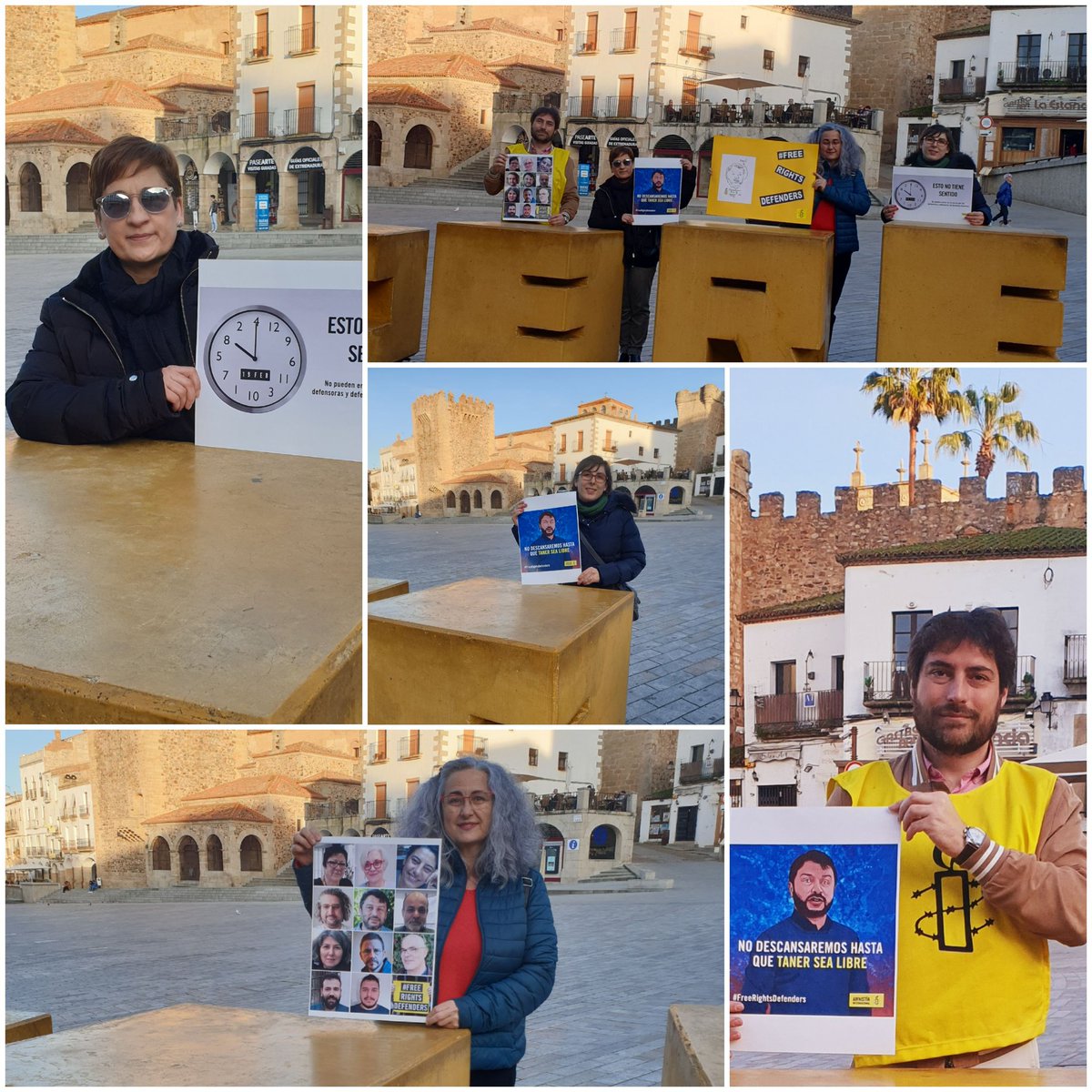 amnistiacaceres's tweet photo. No puede ser que por defender los Derechos Humanos once personas en #Turquía puedan enfrentarse a una pena de hasta 15 años de cárcel. ¡No descansaremos hasta que estén libres! #FreeRightsDefenders #Cáceres https://t.co/WeqHxrIPax