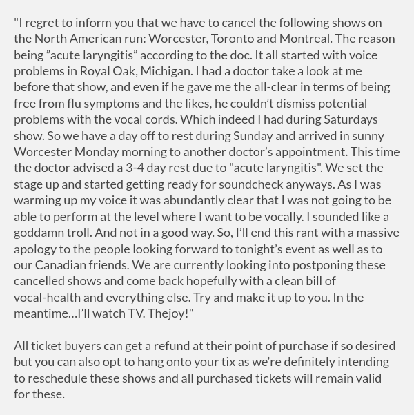 OfficialOpeth's tweet photo. *IMPORTANT ANNOUNCEMENT* https://t.co/5QglZTPkP0