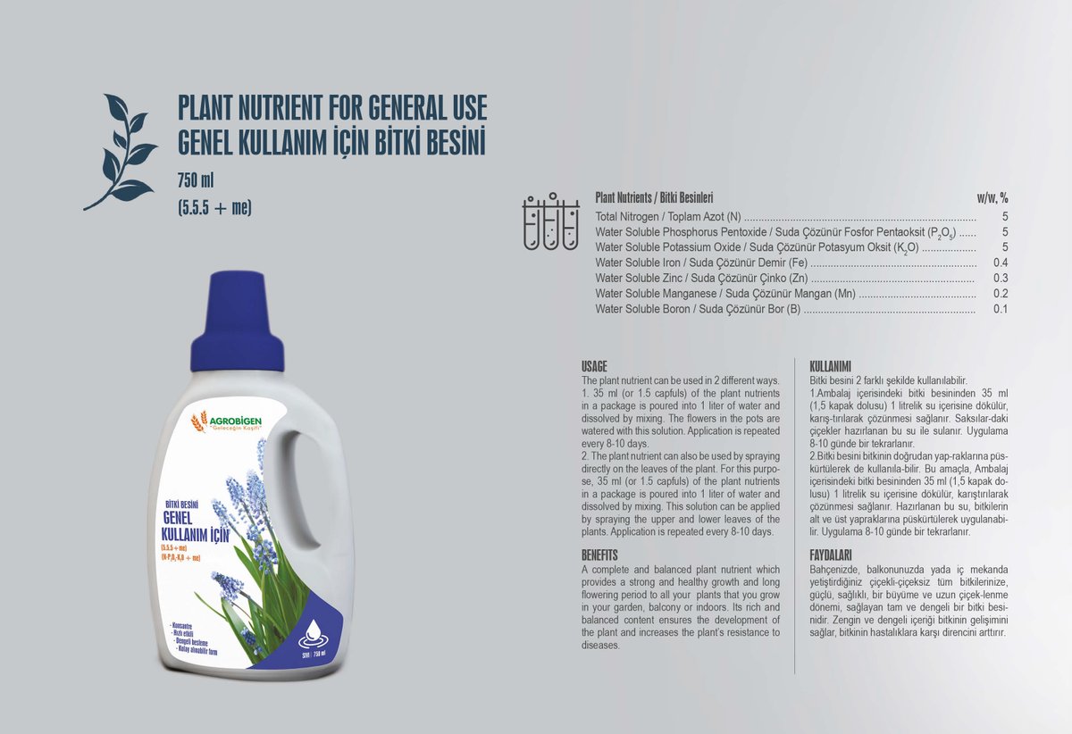 ecobigen's tweet photo. Genel Kullanım için Sıvı Bitki Besini
750ml #bitkibesini #plantnutrient https://t.co/QbMB2NAcYQ