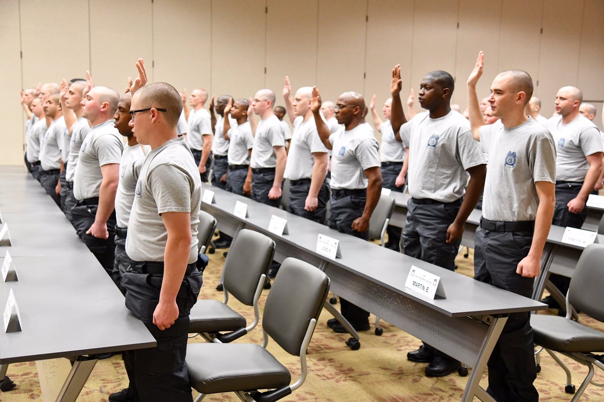 GSP_Troop_B's tweet photo. The 109th Trooper School was sworn in this morning during opening ceremonies. Good luck 109th!!#bigblue #biggrey #gatrooper #gsp #109th #trooper @ga_dps https://t.co/VcraPjQgon