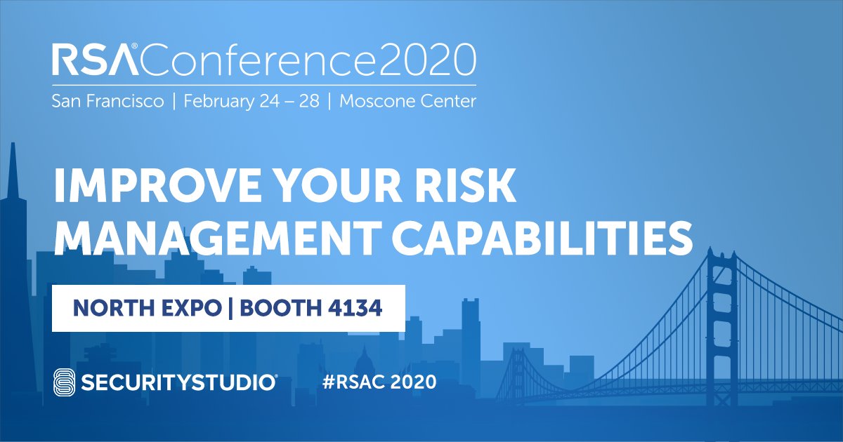 StudioSecurity's tweet photo. Blue is the new black, are you feeling imprisoned by your risk management software? Network with cybersecurity’s forward-thinking global community. Then come meet with @StudioSecurity @RSAConference 2020. We'll be in the North Expo at booth #4134 in Moscone Center #RSAC #S2RSA https://t.co/Yw6759bLwp