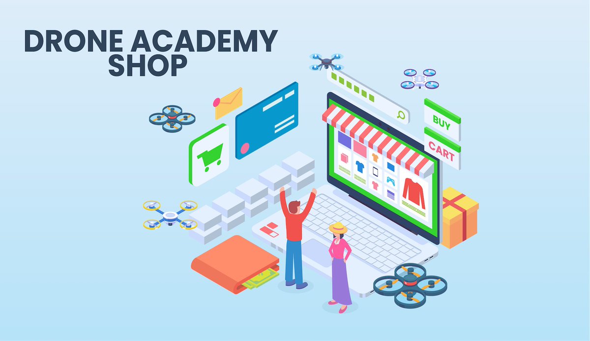 DroneAcademyCom's tweet photo. The Drone Academy Shop is now live! Use $$ or Drone Academy Props to pick up some of the sweetest swag and accessories around! What kind of gear would you like to see us add to the shop?

https://t.co/WpBrNXIYcy https://t.co/FsF2FUvCB0