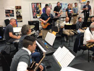 jplflutie's tweet photo. A great rehearsal with the SISD Faculty BIG BAND. Directed by Al Mendez. Featuring our very own Music Teachers and guest artists, Roman Chip, Eddie Terrazas and Mark Saenz. We will be performing at the SISD JAZZ CONTEST next Saturday. ❤️🎶 #SISDFineArts #DreamCreateAchieve https://t.co/Wm6kYm7MzP