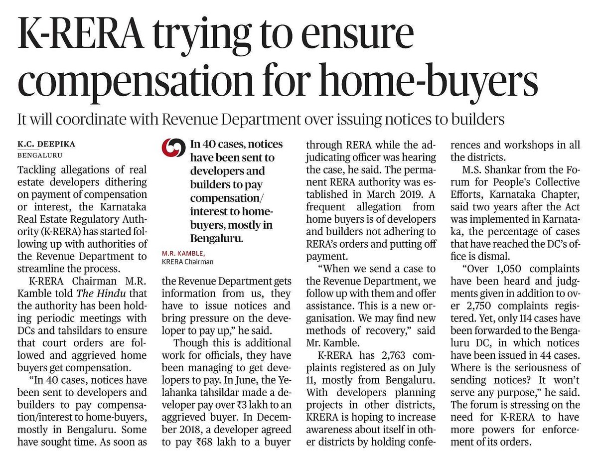 RERAKarnataka's tweet photo. @FightforReraKar @Suraksha_Pinnu @DeccanHerald @VSOMANNA_BJP @rajeev_mp @FightForRERAInd @Csoumya21 @msshankar1961 @Namma_Bengaluru @mantriwecityow1 @HardeepSPuri @PMOIndia @BJP_Karnataka @nalinkateel @abhaykol It is more than 45 days @KarnatakaVarthe assured to update but..No @mani1972ias

No recovery of legitimate dues payable to #Homebuyers by #DCBangalore 

Request for a meeting on important topic #RERA #RecoveryAct with DC Bangalore District is pending. @RAshokaBJP @SEOC_Karnataka https://t.co/xa6rY28mfZ