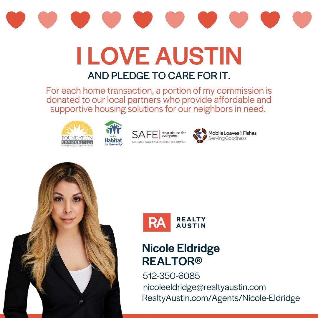 RealAustinHomes's tweet photo. #NicoleEldridgeRealtor #WeHere #RealtyAustin #WorkHard #PlayHard #GiveBack 
Nicole Eldridge | Realtor 
512-350-6085 Call or Text 
Realty Austin (Agent Page >>> https://t.co/g2HhOWe7YY)
#buy #sell #investing #Residential #commercialrealestate https://t.co/Pgzq3RuR6E