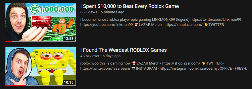 Lazarbeam On Twitter Two Uploads In A Row Officially A Roblox - lazar beam roblox