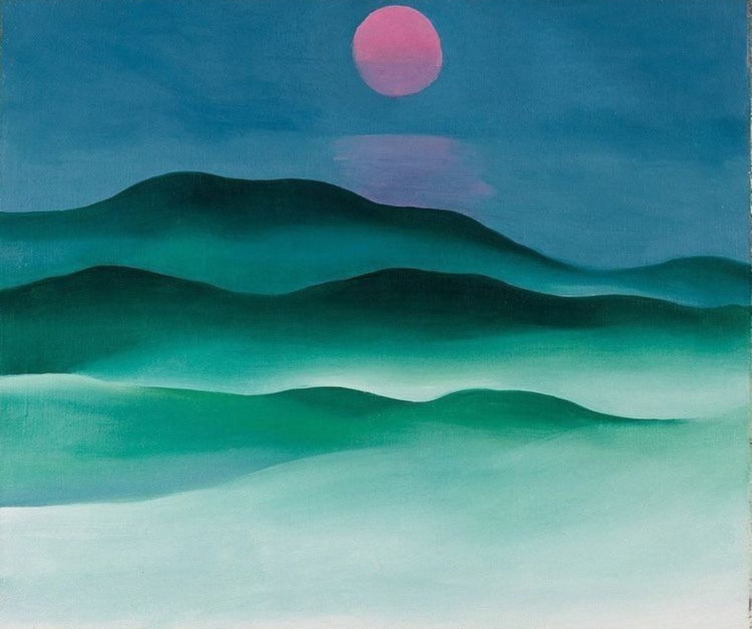 bitividi's tweet photo. Georgia O'Keeffe, "Pink Moon Over Water", 1924
#bitiart #MoreinLess #pinkmoon #georgiaokeeffe #art #okeeffe #arthistory #painting #precisionism #cubistrealism #SantaFe #MexicoCity #NewMexico #gokm @okeeffemuseum https://t.co/lIxeUyHICQ