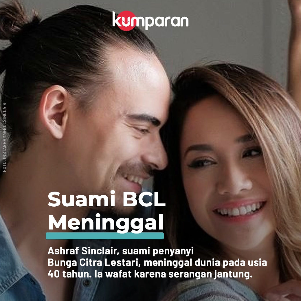 Kabar duka datang dari penyanyi Bunga Citra Lestari. Sang suami, Ashraf Sinclair, meninggal dunia. 

Ia mengembuskan napas terakhir pada usia 40 tahun. Menurut manajer Bunga, Doddy, Ashraf meninggal dunia karena serangan jantung. #TopNews bit.ly/2V6vvfQ