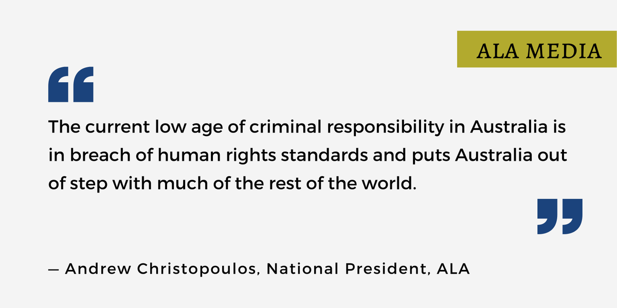 The age of criminal responsibility in Australia must be raised to 14 years <a href="/ACLawyers/">Andrew Christopoulos</a>. This change will make a considerable difference to the long-term prospects of hundreds of young people.
Media release: lawyersalliance.com.au/news/lawyers-u…
Read our submission here: lawyersalliance.com.au/documents/item…