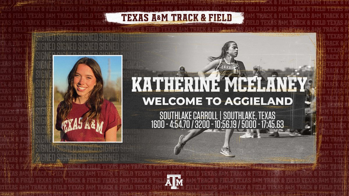 aggietfxc's tweet image. Another strong addition to the team. 💪

Welcome to Aggieland, Katherine McElaney!

#GigEm