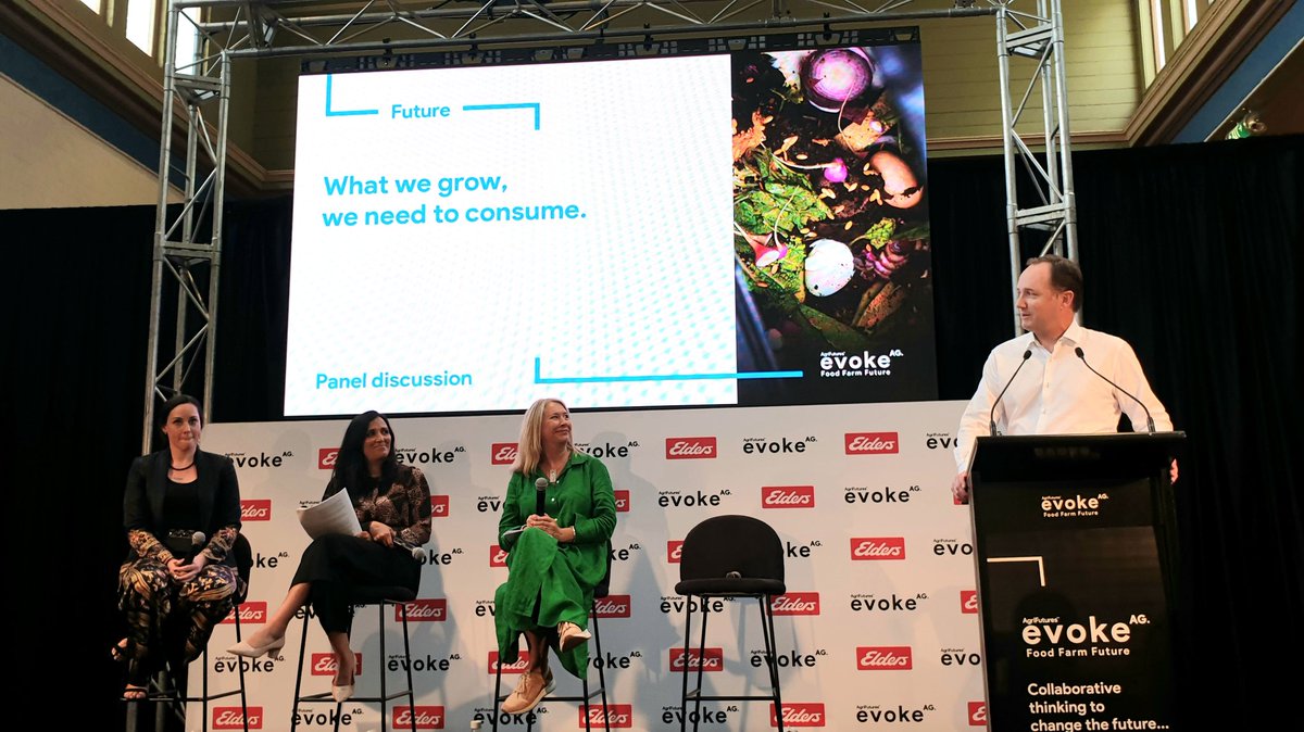 AgriFutures evokeAG (@evokeag) on Twitter photo PANEL: Waste warrior <a href="/therealK_W/">Krista Watkins</a>, <a href="/KatyBarfield/">Katy Barfield</a>, <a href="/ashakayla/">Azkia Shakayla</a> and <a href="/ben_vandelden/">Ben van Delden</a> are talking to us about waste and how we can be smarter and more sustainable with our by-products #foodfarmfuture #evokeAG PANEL: Waste warrior <a href="/therealK_W/">Krista Watkins</a>, <a href="/KatyBarfield/">Katy Barfield</a>, <a href="/ashakayla/">Azkia Shakayla</a> and <a href="/ben_vandelden/">Ben van Delden</a> are talking to us about waste and how we can be smarter and more sustainable with our by-products #foodfarmfuture #evokeAG