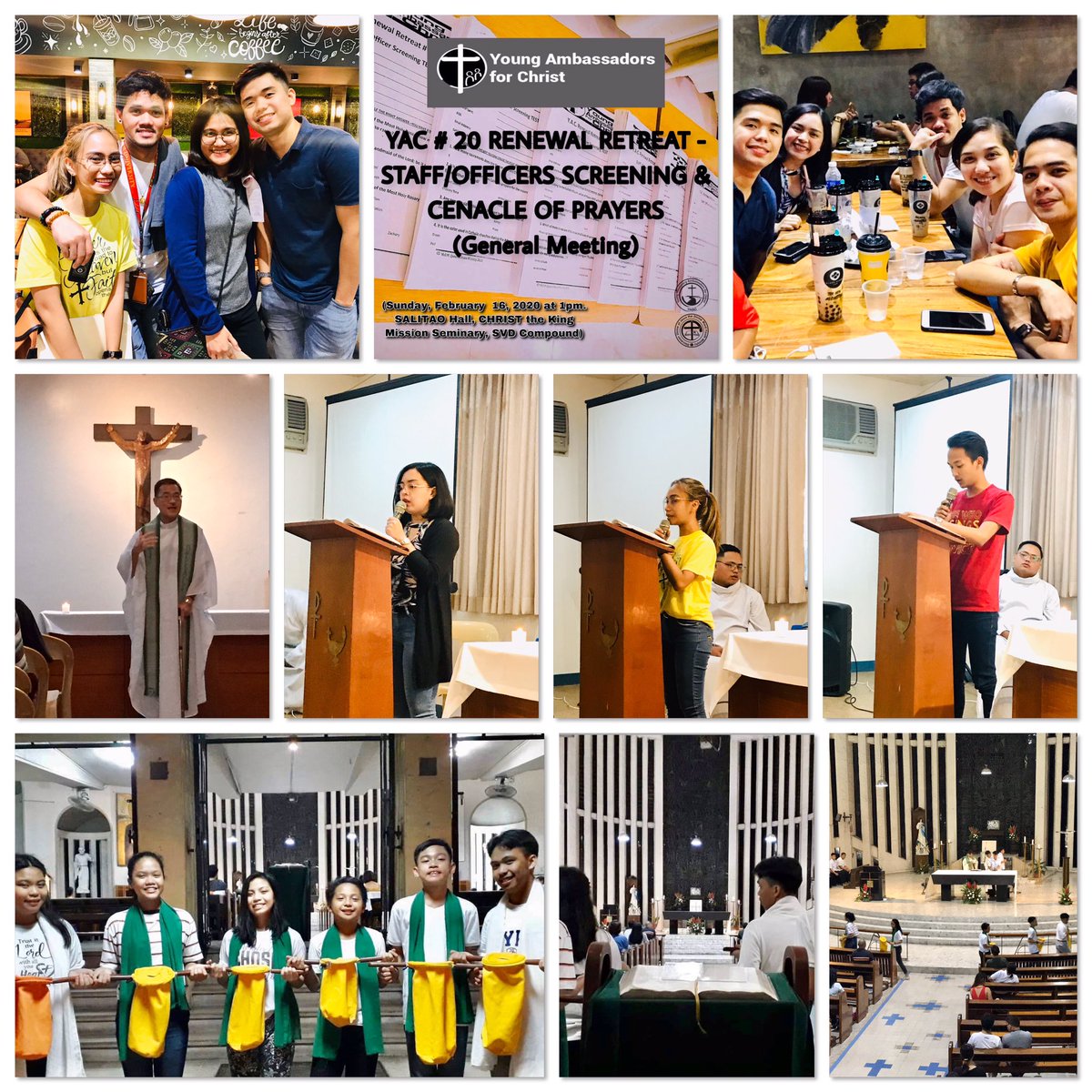 SYM_DSJDW's tweet photo. Youth Ministry’s Activities & Cenacle of Prayers and General Meeting: ((February 16, 2020))
#YAC #YMAC #SYM
#yacSTRONGandUNCONQUERED
#YMACcaritatis #etAmorServeDei
#PromotionToLOVEtheWORDofGOD https://t.co/TgZl76uCCN