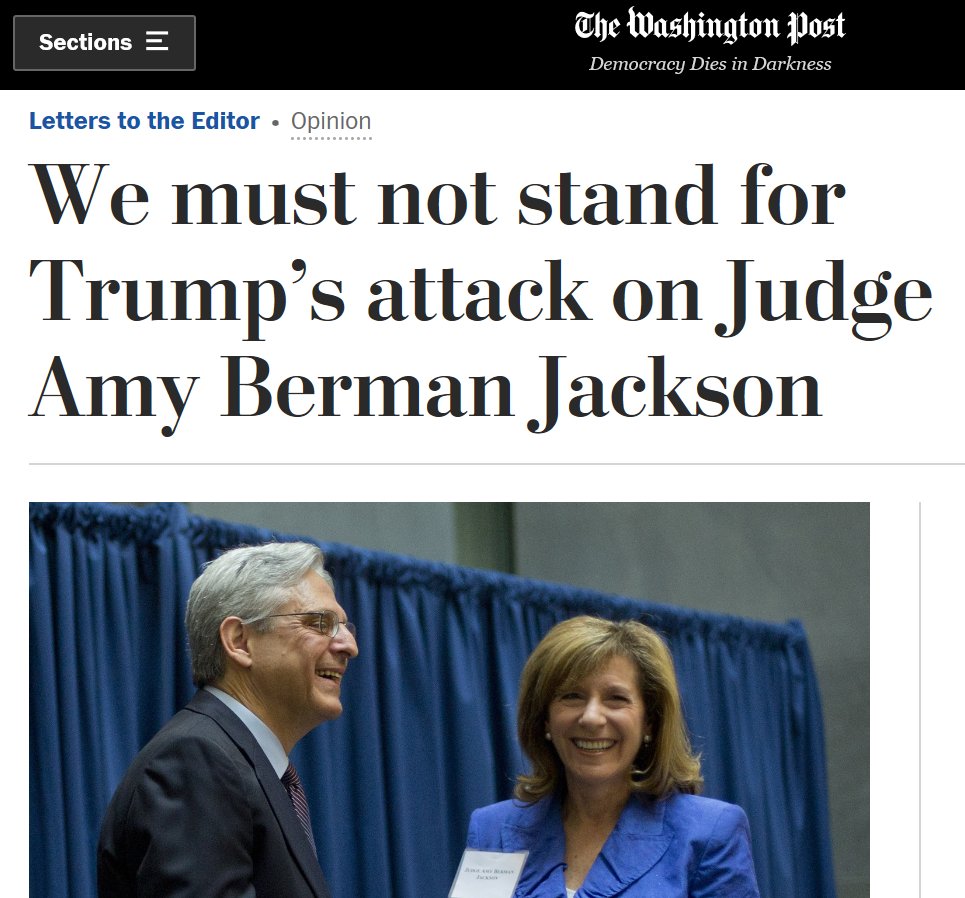 Laurence Pulgram (@lpulgram) on Twitter photo 21 former <a href="/ABALitigation/">ABA Litigation Section</a> Section Chairs join (in our individual capacities) in Letter to <a href="/wapo/">The Washington Post</a> defending Judge Jackson against President's attack: "Delegitimizing the judiciary threatens the core of our democracy. We must call it out, and it must stop." ow.ly/XyDt50yoSAS 21 former <a href="/ABALitigation/">ABA Litigation Section</a> Section Chairs join (in our individual capacities) in Letter to <a href="/wapo/">The Washington Post</a> defending Judge Jackson against President's attack: "Delegitimizing the judiciary threatens the core of our democracy. We must call it out, and it must stop." ow.ly/XyDt50yoSAS