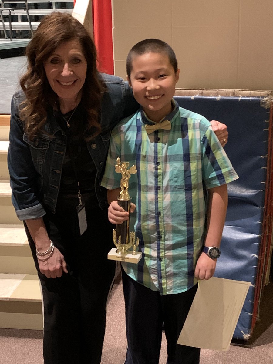 LutzClass's tweet image. Danny’s the winner! Regional Spelling Bee champion. On his way to State! #rockonwestwood #wdppride
