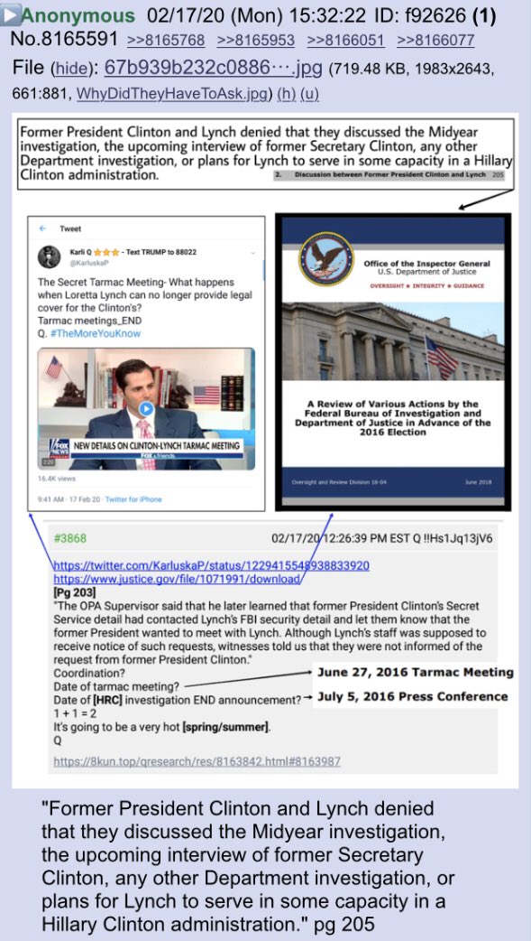 2runtherace's tweet photo. Anon infographic on Q's Lynch-Clinton Tarmac post!!
#QResearchNotable #QAnon #LynchClintonTarmac
@realDonaldTrump https://t.co/8QdI0jBce8