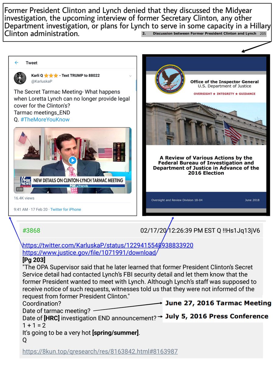 2runtherace's tweet photo. Anon infographic on Q's Lynch-Clinton Tarmac post!!
#QResearchNotable #QAnon #LynchClintonTarmac
@realDonaldTrump https://t.co/8QdI0jBce8