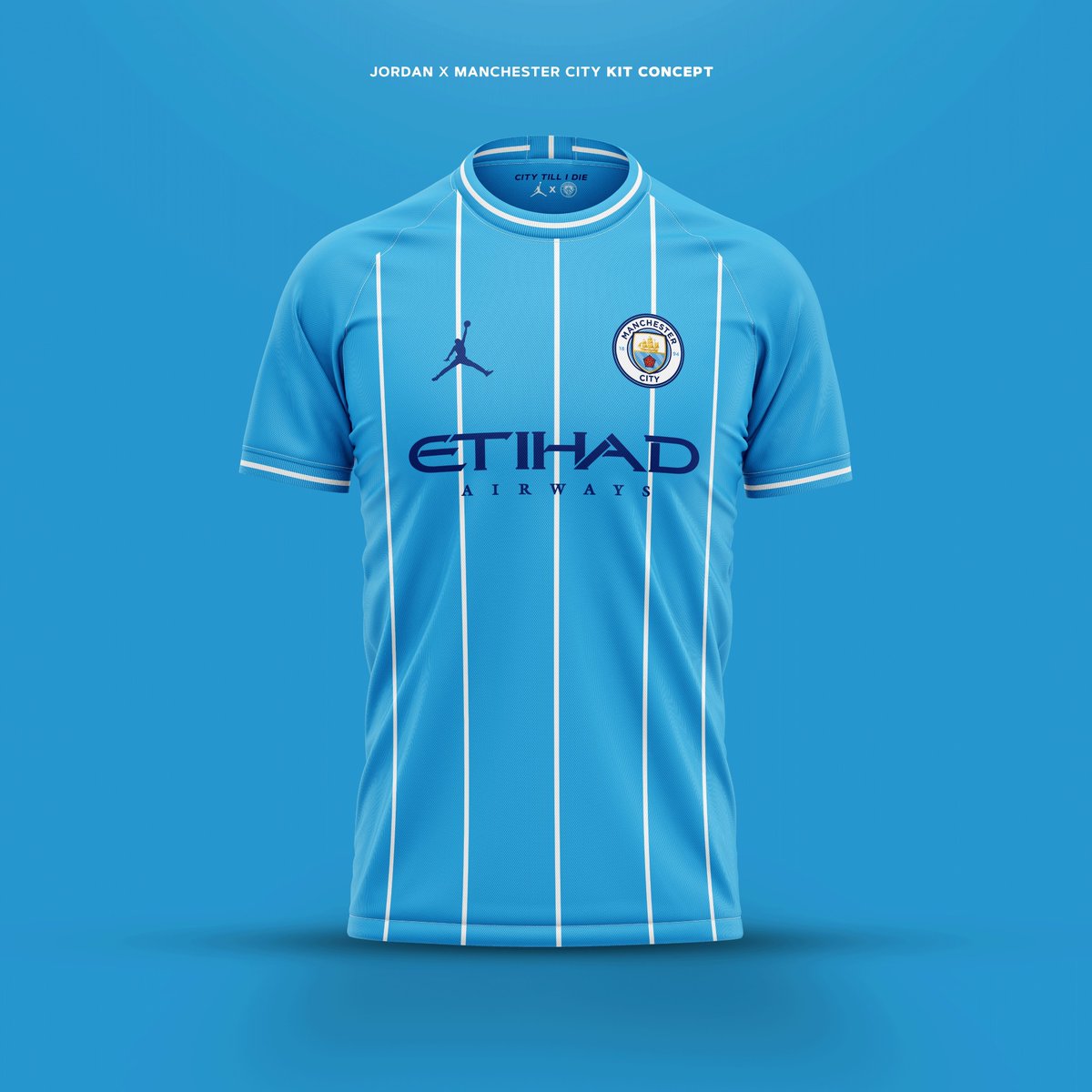 GraphicsGus's tweet photo. Sergio Aguero in a Jordan x Man City Concept kit! 🔵

Kit created by @wavycreations_ &amp; @itsneus 

Kit Swap by @ClassicChicha 

♥️ and 🔁 if you want to see the Second &amp; Third Kit designed by them in Aguero! 

#ManCity @City_Chief https://t.co/blMIEQsIWY