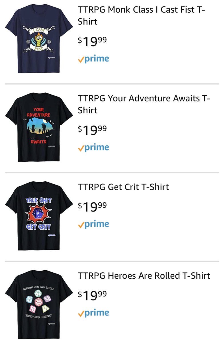 MindflayedMon's tweet photo. Happy to announce you can now buy our #DnD apparel designs on Amazon!
Here is a link with what is currently available (more coming soon): https://t.co/32gqLXvVZI
#dnd5e #dnddesigns #dungeonsanddragons #mindflayedmondays #dndcommunity #ttrpgcommunity #roleplayingcommunity https://t.co/73tlHJ9HFc
