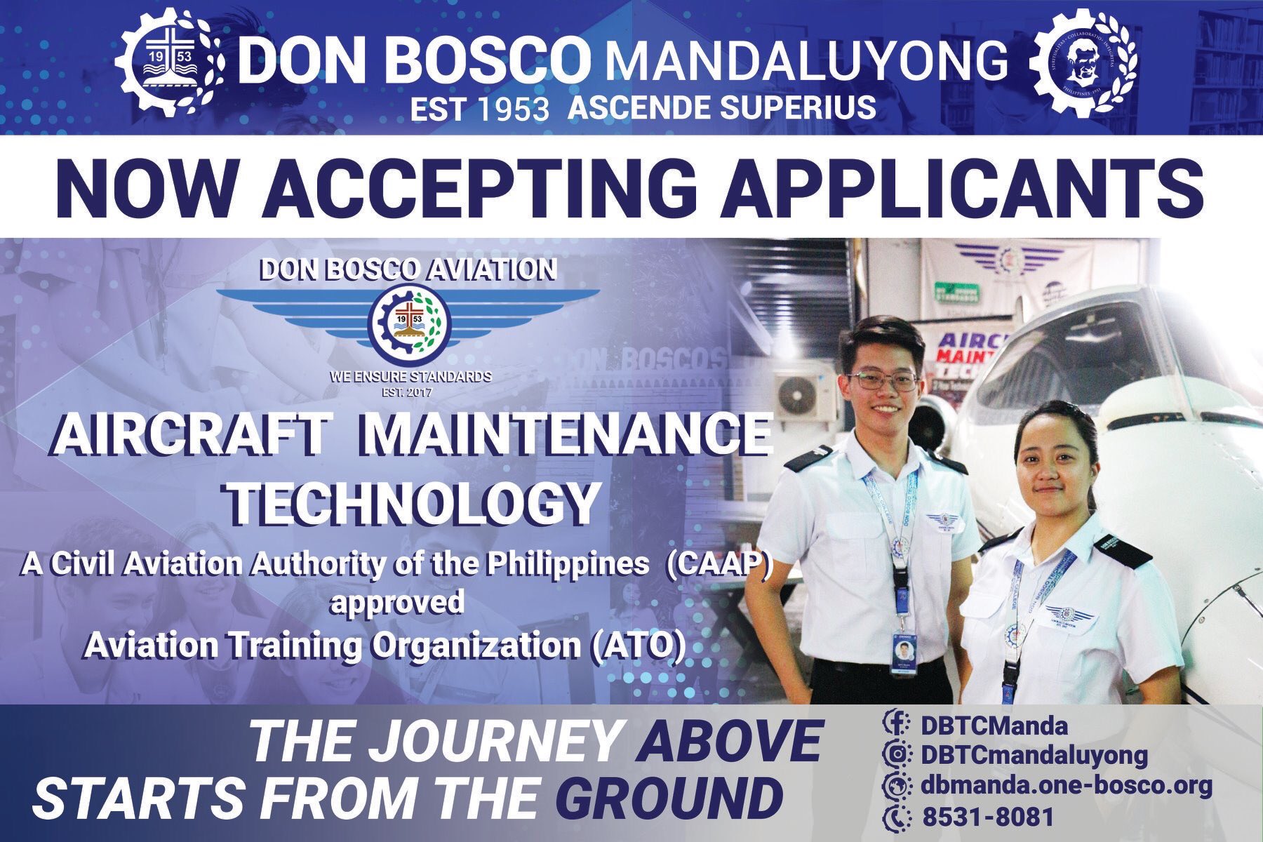 Don Bosco Mandaluyong On Twitter Apply Now Admissions For Aircraft Maintenance Technology Amt Is Now Ongoing For Inquiries Contact Us At 8533 2005 Or Call Text 0917 6542174 You May Also Visit Our Website Https T Co Fjza2c2xpm