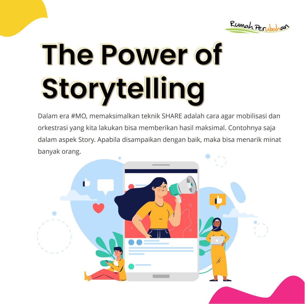 rumah_perubahan's tweet photo. Dengan kekuatan merangkai narasi dan cerita yang baik, sebuah pesan bisa sampai ke hati audiensnya. Mereka tahu siapa yang ingin disasar dan memastikan bahwa targetnya akan mendapatkan value dalam setiap interaksinya dengan brand atau produk tertentu.
#WelcomeToMO https://t.co/2tMt7ghTzZ