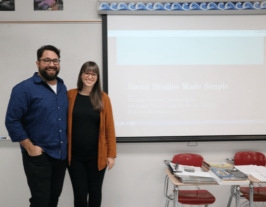 DVISD_SS's tweet photo. “Social Studies Made Simple” hosted by these two great @DVISD_HES teachers. #DVProud of the engaging, practical session and their willingness to showcase Social Studies for elementary teachers! #DVISDPL https://t.co/FphNkFqzEH