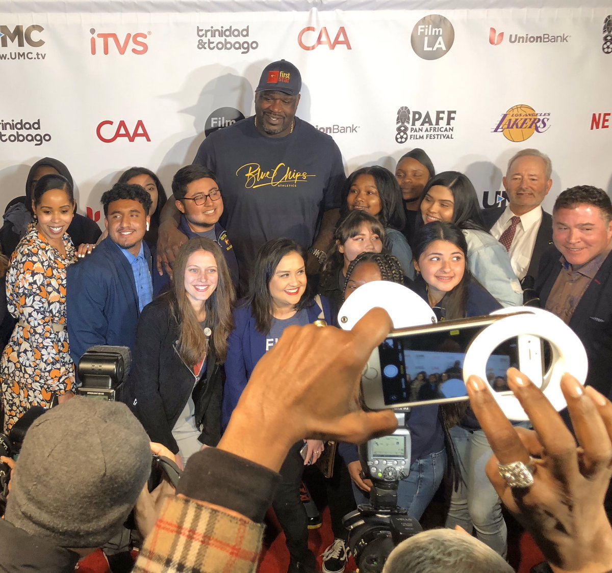 FirstStar's tweet photo. Our scholars are red carpet ready! Thank you @FosterBoyMovie for inviting our UCLA scholars to your premiere with the incomparable @SHAQ at @PAFFNOW in LA! https://t.co/Ee1jlg2mCJ